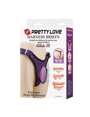 PRETTY LOVE – UNIVERSAL STRAP-ON HARNESS-Slips, LILA UND SCHWARZ