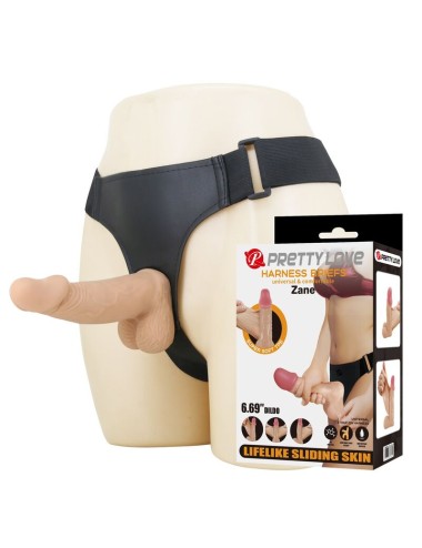PRETTY LOVE - ZANE HARNESS MIT FLEXIBLES DILDO 17 CM Ø 4