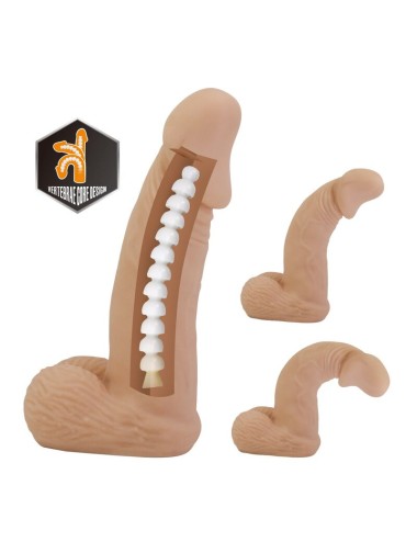 PRETTY LOVE - ZANE HARNESS MIT FLEXIBLES DILDO 17 CM Ø 4,3 CM NATÜRLICH