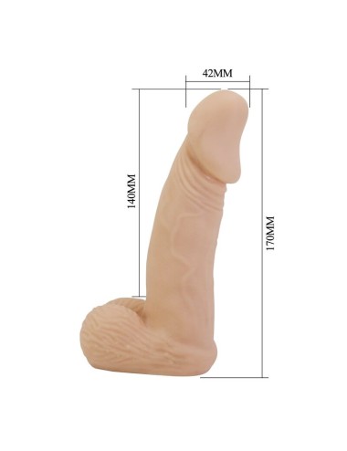 PRETTY LOVE - ZANE HARNESS MIT FLEXIBLES DILDO 17 CM Ø 4,3 CM NATÜRLICH