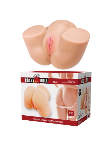 CRAZY BULL - OLIVIA  DOPPELTER VAGINAL- UND ANALVIBRATIONSMASTURBATOR FLESH