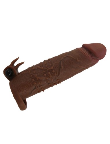 PRETTY LOVE - QUILLON VIBRIERENDER PENISSLEEVE 20 CM Ø 4 CM BRAUN
