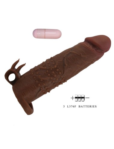 PRETTY LOVE - QUILLON VIBRIERENDER PENISSLEEVE 20 CM Ø 4 CM BRAUN