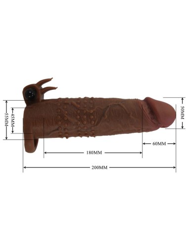 PRETTY LOVE - QUILLON VIBRIERENDER PENISSLEEVE 20 CM Ø 4 CM BRAUN