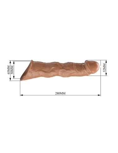 PRETTY LOVE - VERSTELLBARE PENISVERLÄNGERUNGSHÜLLE 28 CM Ø 4,5 CM BRAUN