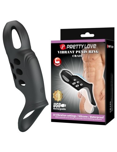 PRETTY LOVE - CRAIG WIEDERAUFLADBARER VIBRIERENDER PENISRING SCHWARZ