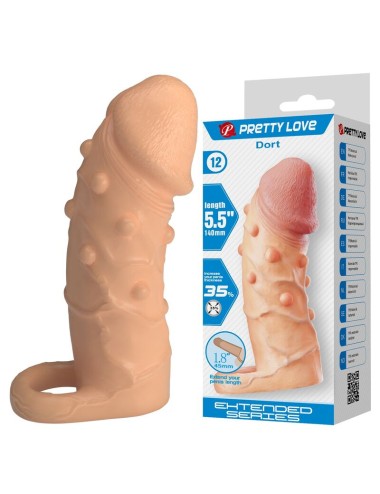 PRETTY LOVE - DORT PENISVERLÄNGERUNGSHÜLLE 14 CM Ø 4 CM NATUR