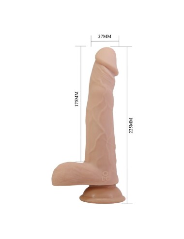 PRETTY LOVE - DAVEY STOSS- UND ROTATIONS-VIBRATIONSDILDO MIT FERNBEDIENUNG, 22,5 CM Ø 4,8 CM, NATUR
