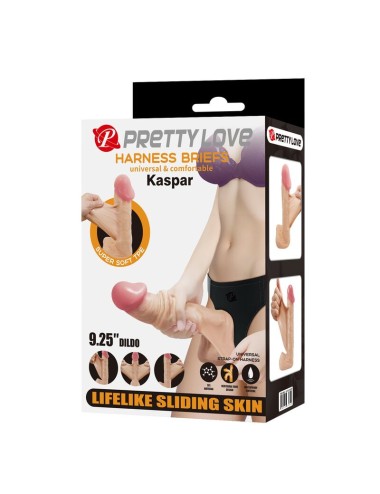 PRETTY LOVE - KASPAR HARNESS MIT FLEXIBLES DILDO 21 CM Ø 5 CM NATÜRLICH