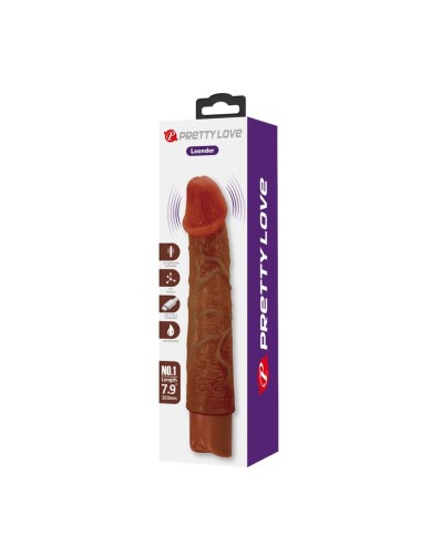 PRETTY LOVE - LEONARDO REALISTISCHER VIBRATOR 20 CM Ø 4 CM BRAUN
