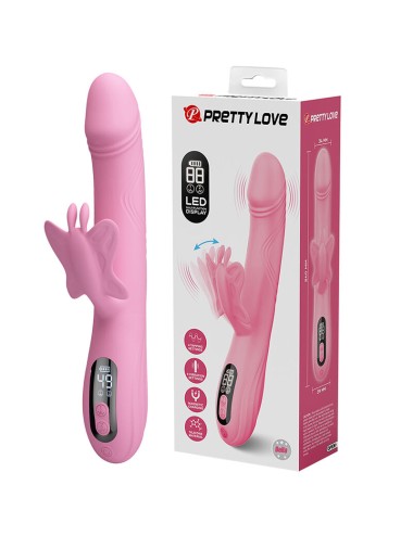 PRETTY LOVE - BELLA RABBIT VIBRATOR MIT SCHMETTERLINGS-STIMULATION UND LED PINK