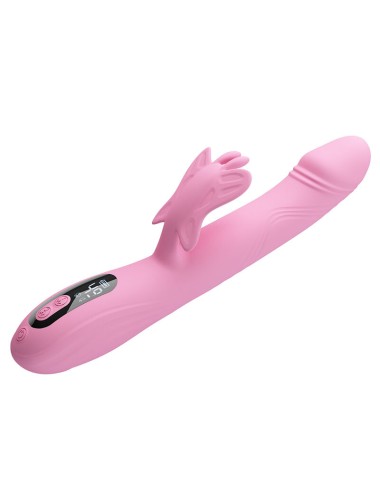 PRETTY LOVE - BELLA RABBIT VIBRATOR MIT SCHMETTERLINGS-STIMULATION UND LED PINK