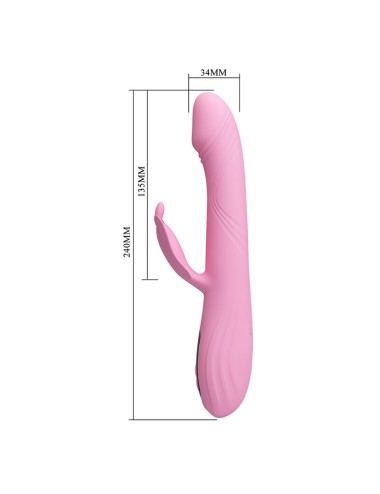 PRETTY LOVE - BELLA RABBIT VIBRATOR MIT SCHMETTERLINGS-STIMULATION UND LED PINK