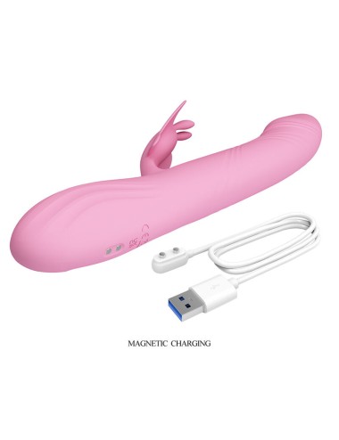 PRETTY LOVE - BELLA RABBIT VIBRATOR MIT SCHMETTERLINGS-STIMULATION UND LED PINK
