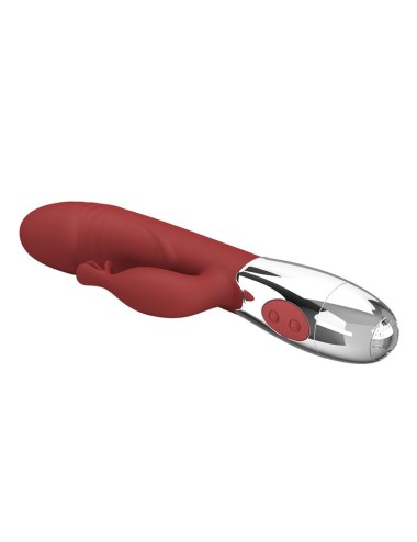 PRETTY LOVE – ROSENHOLZ-HASE-VIBRATOR MIT 30 FUNKTIONEN, USB-AUFLADBAR, ROT