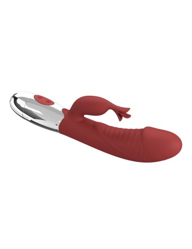 PRETTY LOVE – ROSENHOLZ-HASE-VIBRATOR MIT 30 FUNKTIONEN, USB-AUFLADBAR, ROT