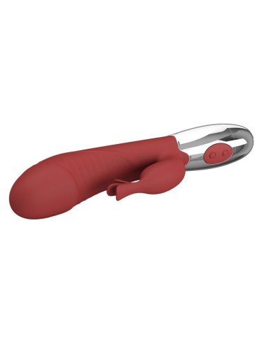PRETTY LOVE – ROSENHOLZ-HASE-VIBRATOR MIT 30 FUNKTIONEN, USB-AUFLADBAR, ROT