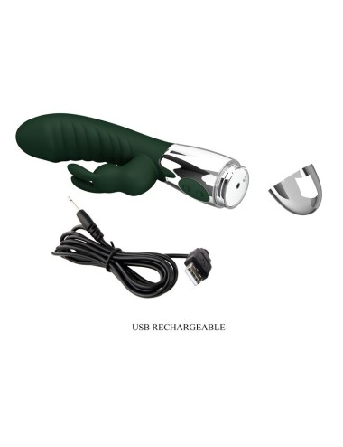 PRETTY LOVE - NAUGHTY BUNNY KANINCHEN-VIBRATOR MIT 30 FUNKTIONEN, USB-AUFLADBAR, GRÜN