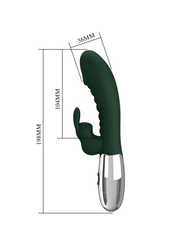 PRETTY LOVE - NAUGHTY BUNNY KANINCHEN-VIBRATOR MIT 30 FUNKTIONEN, USB-AUFLADBAR, GRÜN