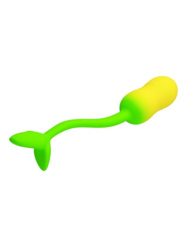 PRETTY LOVE – PULSIERENDES VIBRATIONS-EI MIT APP-STEUERUNG, 12 FUNKTIONEN, USB-AUFLADBAR, GRÜN-GELB
