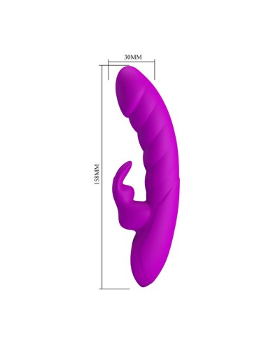 PRETTY LOVE - MONICA WIEDERAUFLADBARER DOPPEL-STIMULATIONSVIBRATOR FÜR G-PUNKT UND KLITORIS, LILA