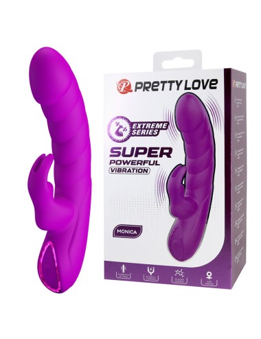 PRETTY LOVE - MONICA WIEDERAUFLADBARER DOPPEL-STIMULATIONSVIBRATOR FÜR G-PUNKT UND KLITORIS, LILA