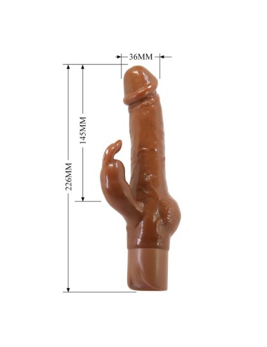 PRETTY LOVE - ELLISON REALISTISCHER HASENVIBRATOR 22,6 CM Ø 4,2 CM BRAUN