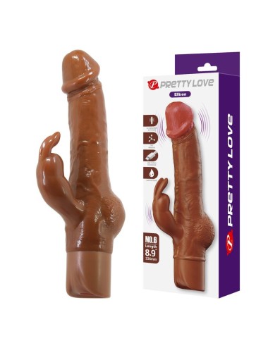 PRETTY LOVE - ELLISON REALISTISCHER HASENVIBRATOR 22,6 CM Ø 4,2 CM BRAUN