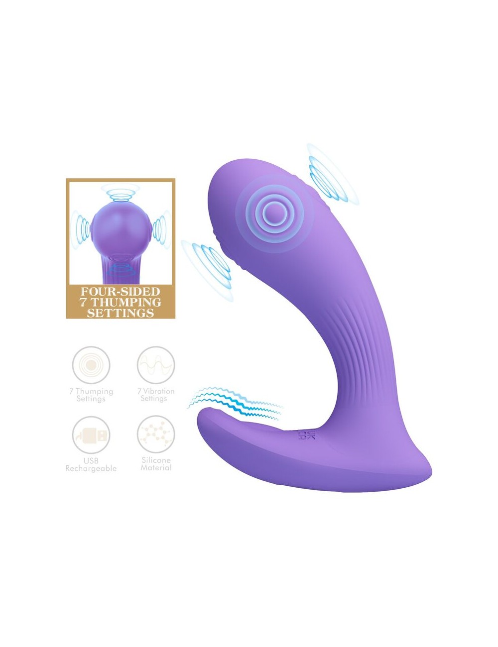 PRETTY LOVE - ANDROMEDA WIEDERAUFLADBARER DOPPELSTIMULATIONSVIBRATOR LILA