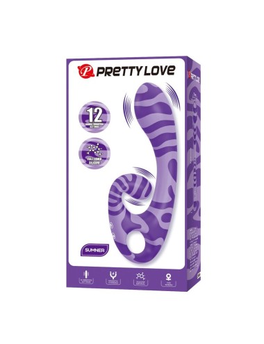 PRETTY LOVE - SUMMER DOPPEL-VIBRATOR MIT GRIFF 19 CM Ø 3