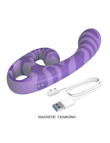 PRETTY LOVE - SUMMER DOPPEL-VIBRATOR MIT GRIFF 19 CM Ø 3,5 CM LILA