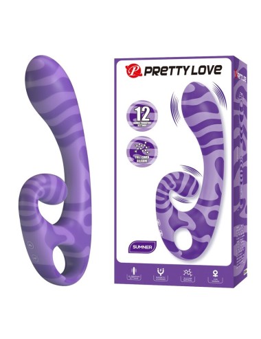 PRETTY LOVE - SUMMER DOPPEL-VIBRATOR MIT GRIFF 19 CM Ø 3,5 CM LILA