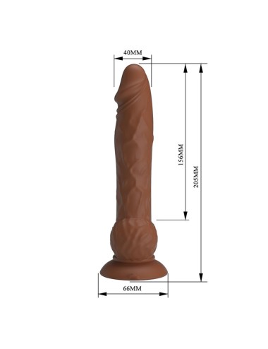 PRETTY LOVE - EREN STOSS-VIBRATIONSDILDO 20,5 CM Ø 4,5 CM BRAUN