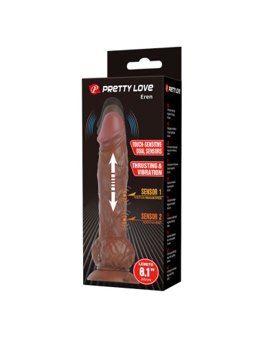 PRETTY LOVE - EREN STOSS-VIBRATIONSDILDO 20,5 CM Ø 4,5 CM BRAUN