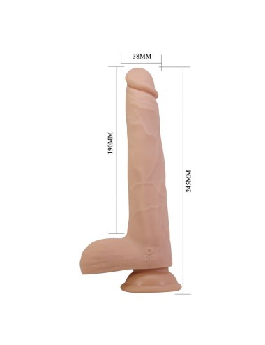 PRETTY LOVE - NOLAN STOSS- UND ROTATIONS-VIBRATIONSDILDO MIT FERNBEDIENUNG, 24,5 CM Ø 5 CM, NATUR