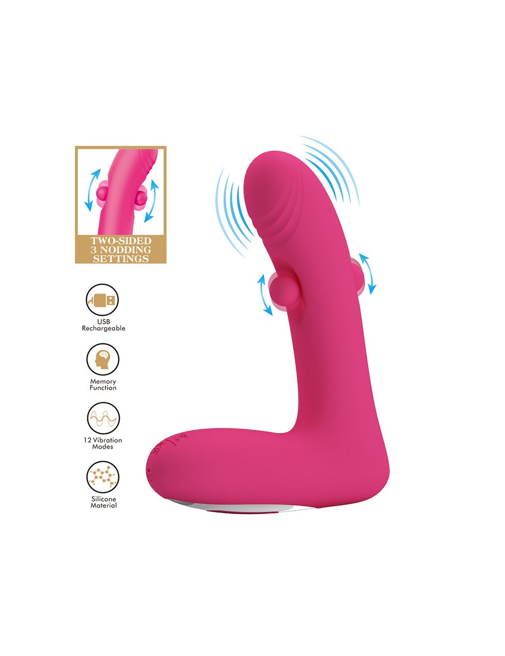 PRETTY LOVE – DUDEN WIEDERAUFLADBARER SILIKON-VIBRATOR MIT 12 VIBRATIONSMODI UND 3 SCHAUKELMODI