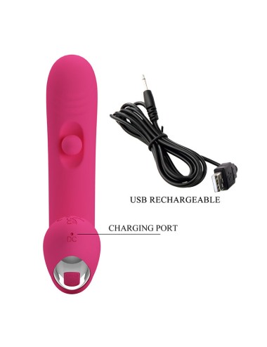 PRETTY LOVE – DUDEN WIEDERAUFLADBARER SILIKON-VIBRATOR MIT 12 VIBRATIONSMODI UND 3 SCHAUKELMODI, PINK