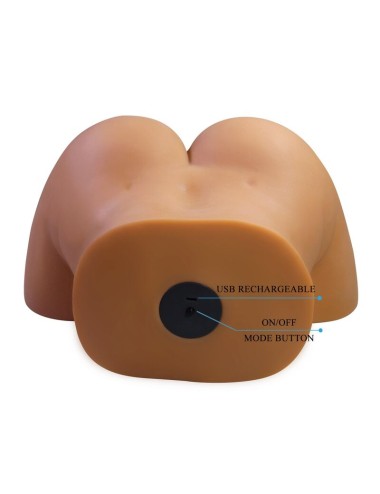 CRAZY BULL - REALISTISCHER WEIBLICHER TORSO-MASTURBATOR MIT DOPPELEINTRITT, VIBRATIONS- UND SAUGFUNKTION, NATURFARBE