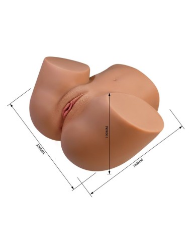 CRAZY BULL - REALISTISCHER WEIBLICHER TORSO-MASTURBATOR MIT DOPPELEINTRITT, VIBRATIONS- UND SAUGFUNKTION, NATURFARBE