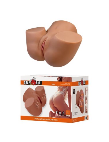 CRAZY BULL - REALISTISCHER WEIBLICHER TORSO-MASTURBATOR MIT DOPPELEINTRITT, VIBRATIONS- UND SAUGFUNKTION, NATURFARBE