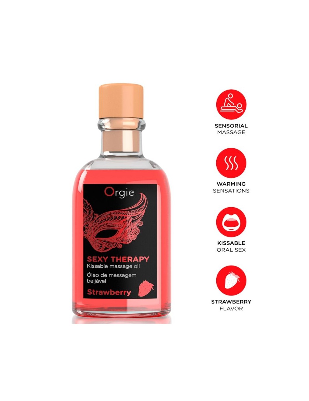 ORGIE - LIPPENMASSAGE ERDBEER KUSSBARES MASSAGESET 100 ML