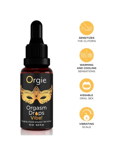 ORGIE - ORGASMUS-TROPFEN-VIBULATOR! VIBRIERENDER KLITORISTISCHER ERMÖGLICHUNGSSPANNER 15 ML
