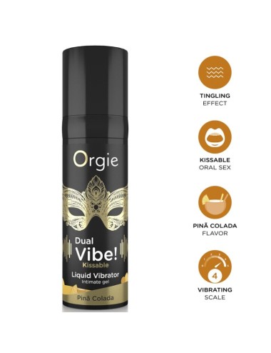 ORGIE - DUAL-VIBE! PIÑA COLADA KISSABLE FLÜSSIGER VIBRATOR 15 ML