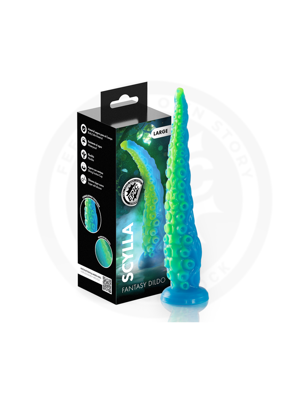 EPIC - SCYLLA FLUORESZIERENDER DÜNNER TENTAKELDILDO GROSSE GRÖSSE