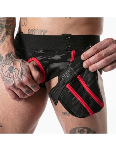 LOCKER GEAR - JOCKBRIEF MIT VOLLSTÄNDIGEM MILITÄRZUGRIFF, ROT, XL