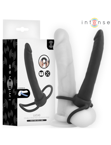 INTENSE - LUCAS ANALDILDO MIT PENIS- UND HODENRING AUS SILIKON