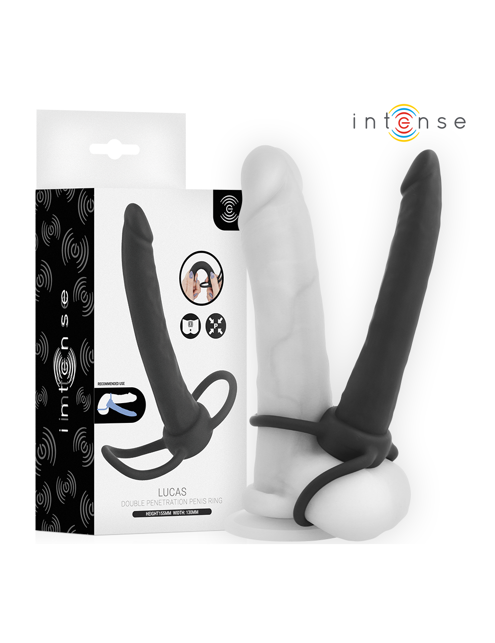 INTENSE - LUCAS ANALDILDO MIT PENIS- UND HODENRING AUS SILIKON