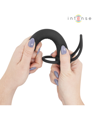 INTENSE - LUCAS ANALDILDO MIT PENIS- UND HODENRING AUS SILIKON