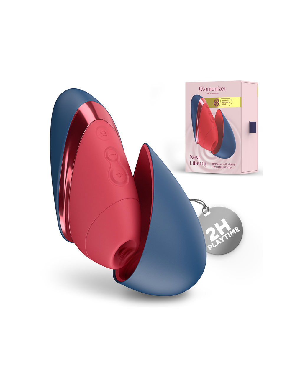 WOMANIZER - NEXT LIBERTY 3D PLEASURE AIR KLITORALSTIMULATOR BLAU/ROT