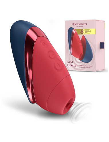 WOMANIZER - NEXT LIBERTY 3D PLEASURE AIR KLITORALSTIMULATOR BLAU/ROT